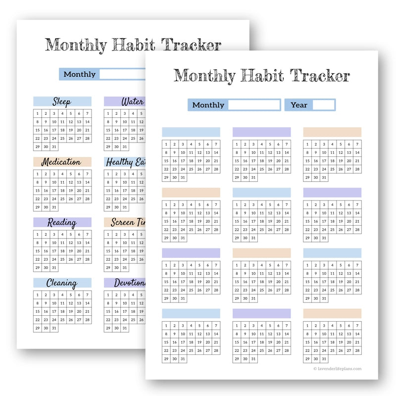 Printable Monthly Habit Tracker | Calendar Template - image 1