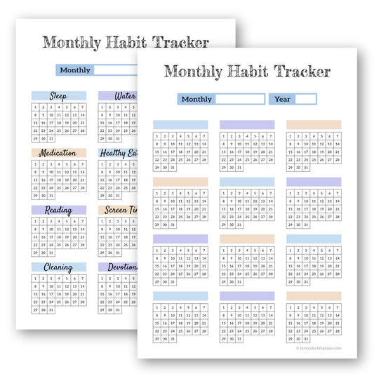 Printable Monthly Habit Tracker | Calendar Template - image 1