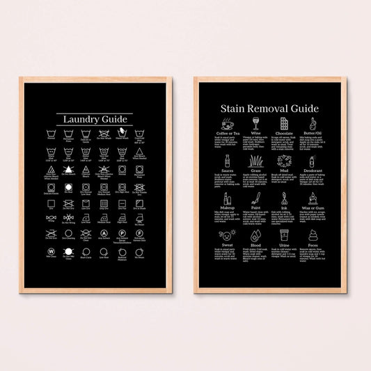 Laundry Care Symbols and Laundry Room Sign Printables, Black Color - image 1