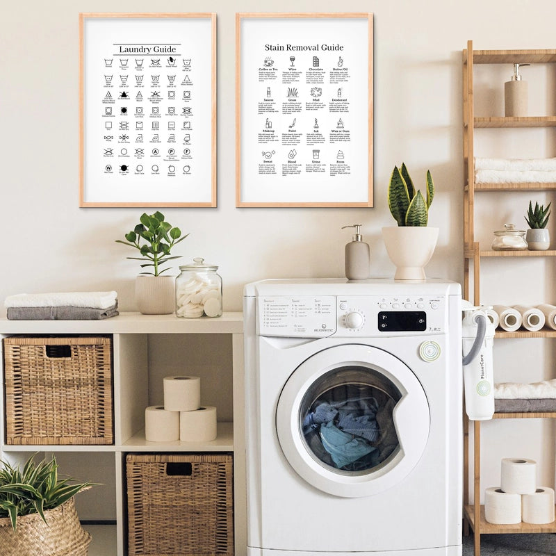 Laundry Symbols Chart and Laundry Stain Sign, 2 Print Set - image 2