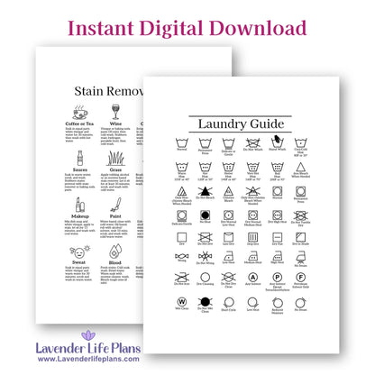 Laundry Symbols Chart and Laundry Stain Sign, 2 Print Set - image 8