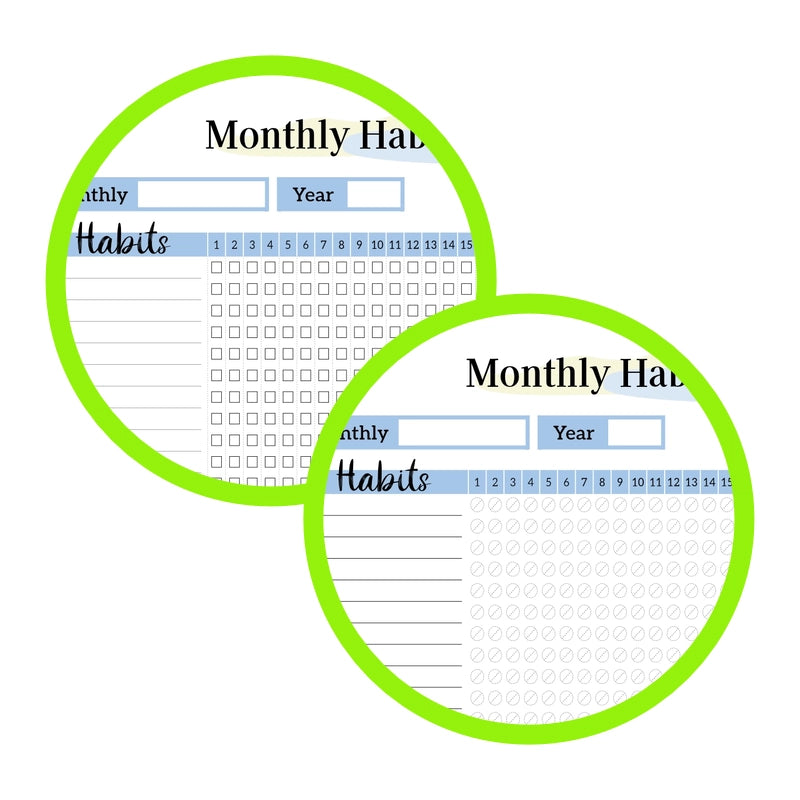 Printable Monthly Habit Tracker PDF -  zoom of image 4