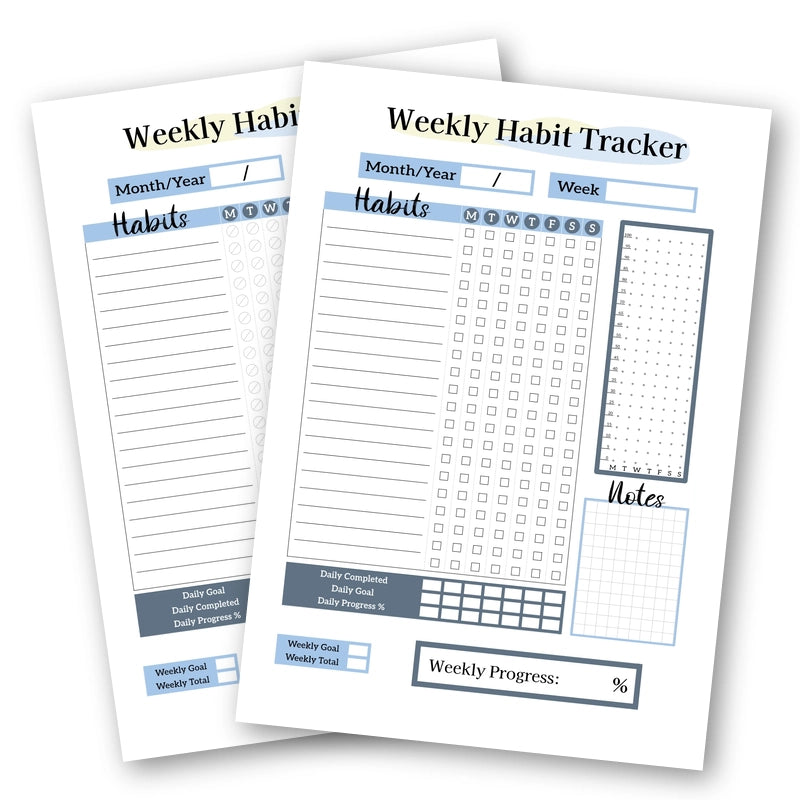 Printable Habit Tracker With Progress Graph - image 3