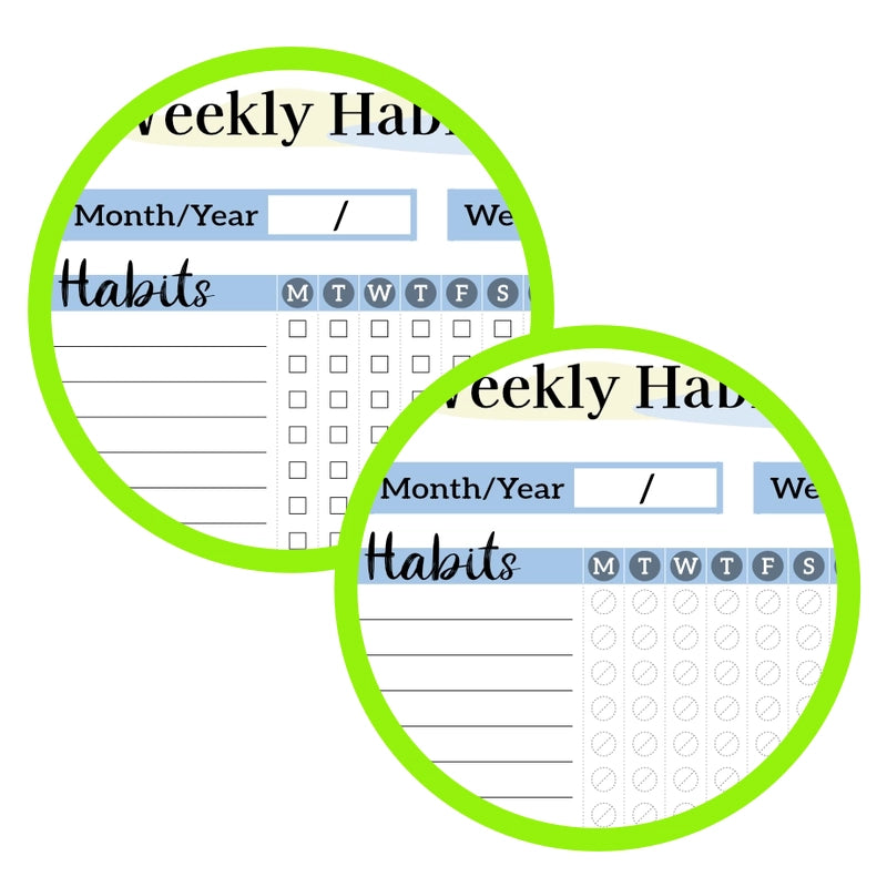 Printable Habit Tracker With Progress Graph - zoom of image 4