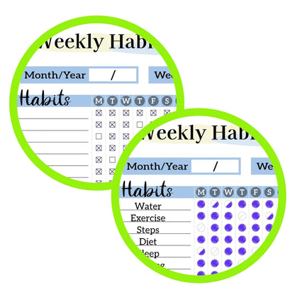 Printable Habit Tracker With Progress Graph - zoom of image 5