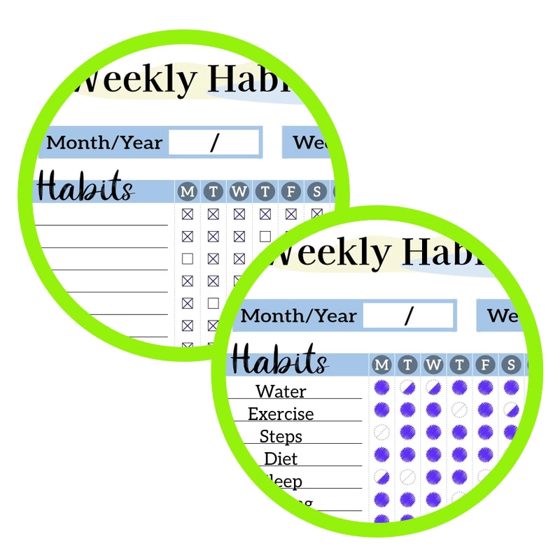 Printable Habit Tracker With Progress Graph - zoom of image 5