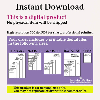 Product Information - Printable Wall Art