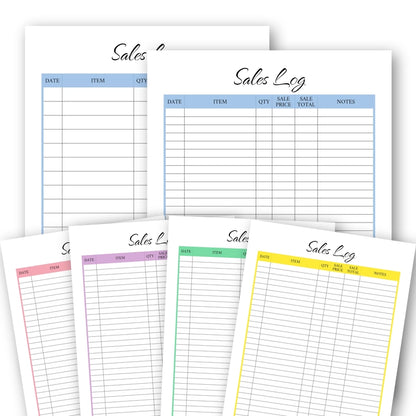 Sales Log for Small Business with Notes - image 1