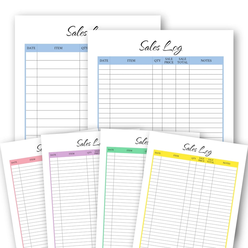 Sales Log for Small Business with Notes - image 1