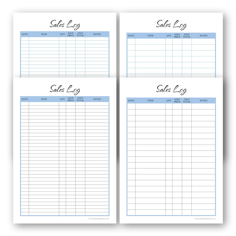 Sales Log for Small Business with Notes - image 2