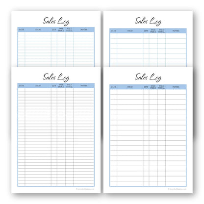 Sales Log for Small Business with Notes - image 2